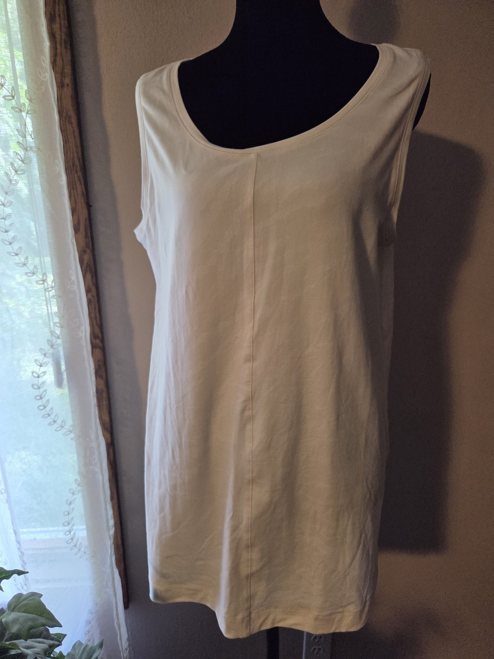Wonderly Cream Scoop Neck Tunic Tank